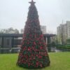 Giant PVC Artificial Christmas Tree with Red Decorations for Commercial Displays